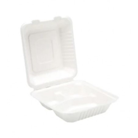 "Discover the Eco-Friendly 9" X 6" 2 Compartment Bagasse Lunch Box ...